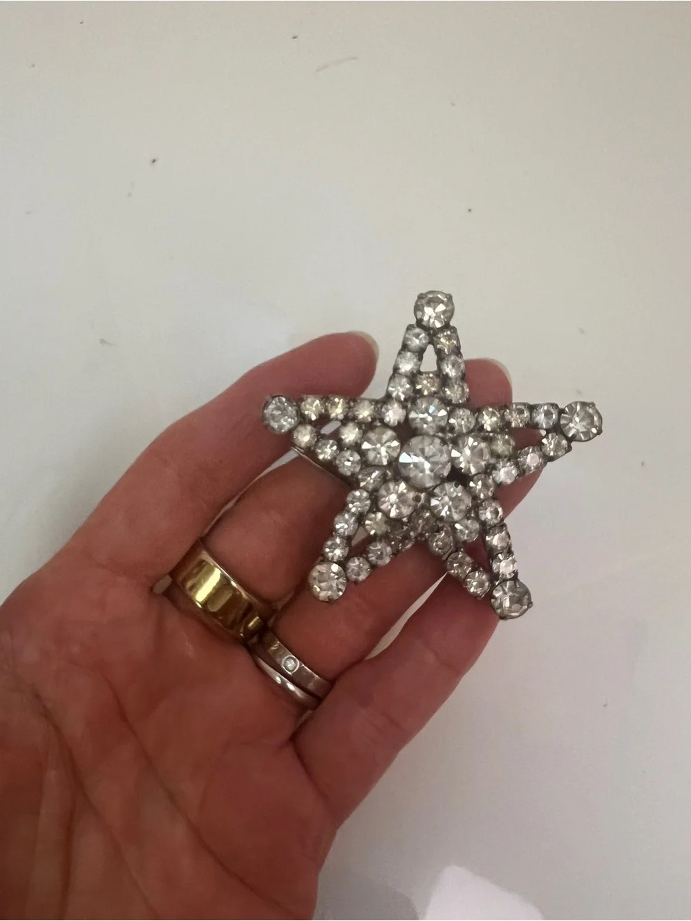 Crystal Star Brooch Pin